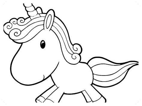 Unicornios Para Colorear Kawaii 🥇 Dibujo Imágenes