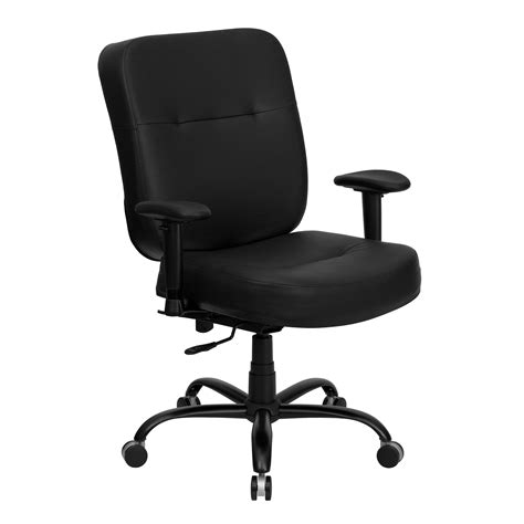 A Line Furniture Tisar Big and Tall Black Leather Executive Swivel