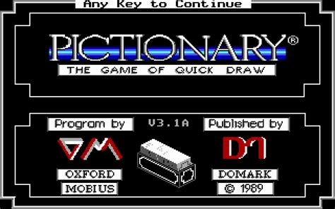 Screenshot Of Pictionary The Game Of Quick Draw Dos 1989 Mobygames