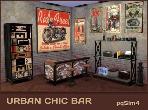 Sims 4 Ccs The Best Urban Chic Bar Set By Pqsim4 Sims 4 Ccs