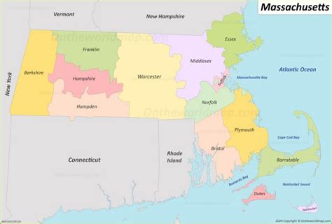 Massachusetts County Map
