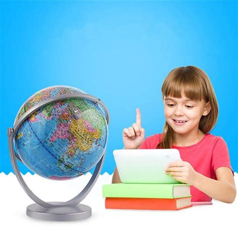 World Globe Earth Ocean Atlas Map With Rotating Stand Geography Educat