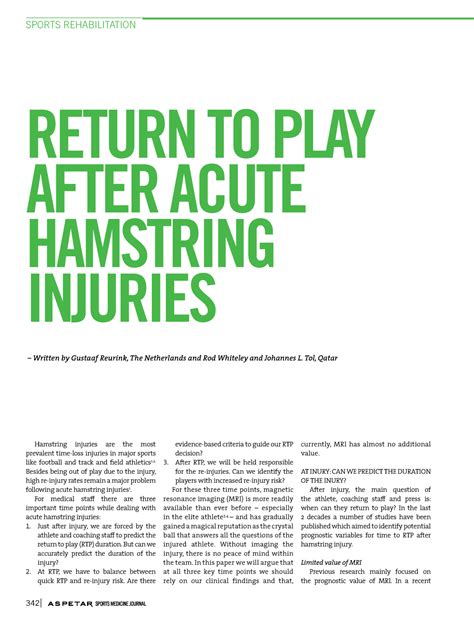 Aspetar Rtp Hamstring Injuries Hamstring Injuries Are The Most