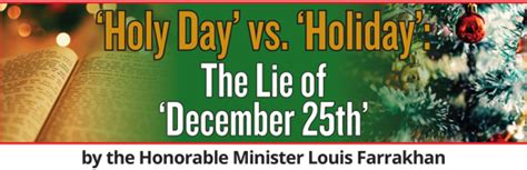 Holy Day Vs Holiday The Lie Of December 25th