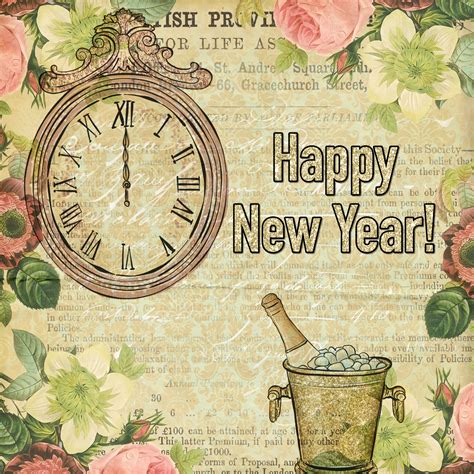 Vintage New Year Poster Free Stock Photo Public Domain Pictures
