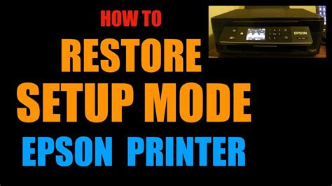 Restore Setup Mode On Epson Xp 440 Printer Review Youtube