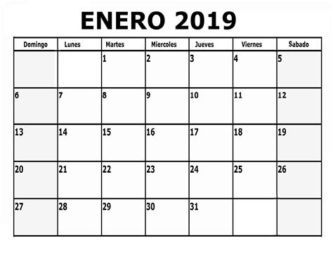 Calendario 2019 Enero Calendario Para Imprimir Calendario Imprimible