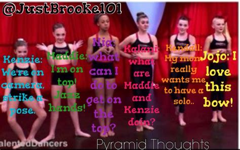 Pyramid Thoughts Credit To JustBrooke101 Dance Moms Funny Dance