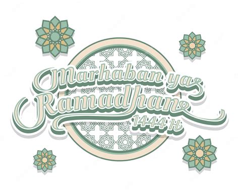 Premium Vector Lettering Retro Greeting Marhaban Ya Ramadhan