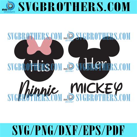 His Minnie Her Mickey Couple Svg Trending Svg Mickey Minnie Svg His