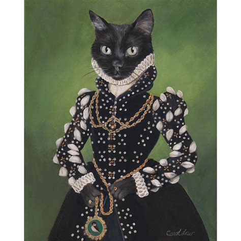 Black Cat Portrait Isabel 8x10 Print Cat Art Print Black Kitty