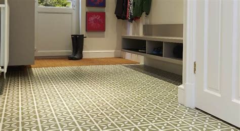 Green Victorian Style Vinyl Tiles In A Hallway House Renovation
