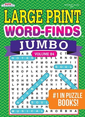 Jumbo Large Print Word Finds Puzzle Book Word Search Volume 84 Kappa