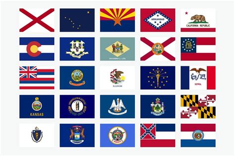 50 State Flags Of The Usa State Flags Business Card Logo 50 States