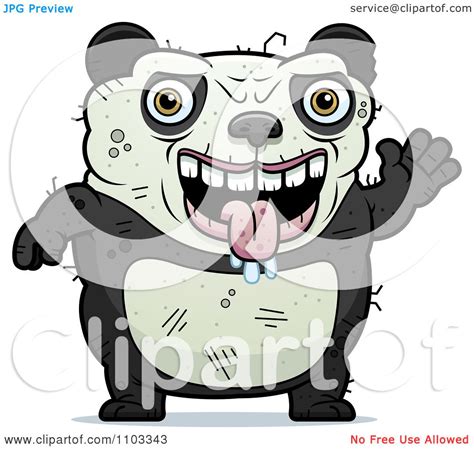 Clipart Waving Ugly Panda Royalty Free Vector Illustration By Cory
