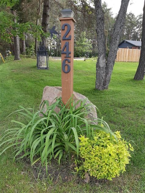 My Version Of A House Number Sign Post House Numbers Diy Driveway