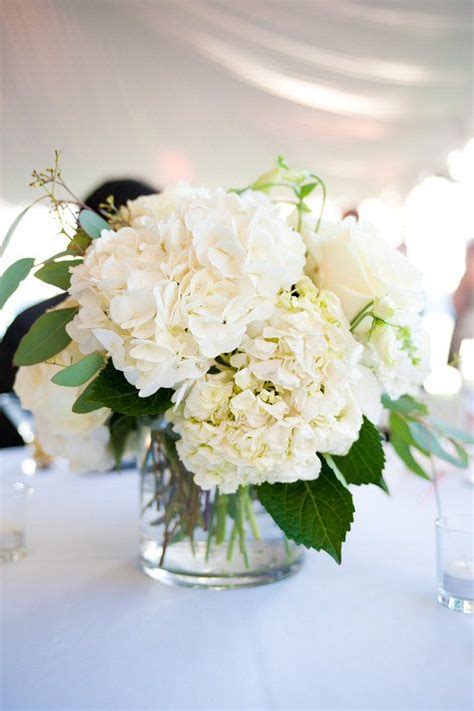 Hydrangeas White Flower Arrangements Hydrangea Centerpiece Wedding