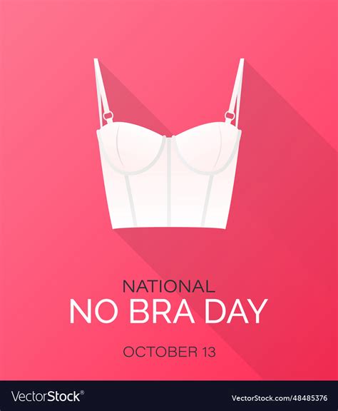 National No Bra Day Modern Banner Royalty Free Vector Image