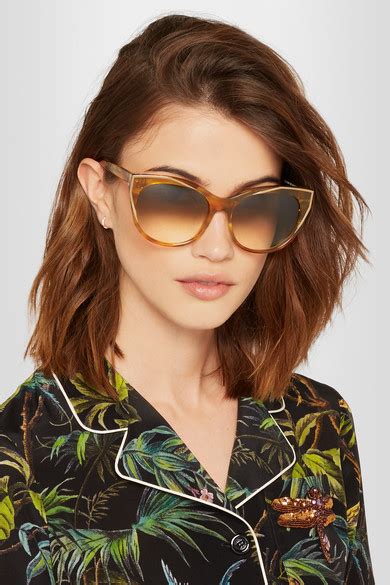 Thierry Lasry Polygamy Cat Eye Acetate And Gold Plated Sunglasses Net A Portercom