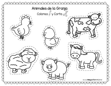Free Template De Los Animales De La Granja English Activities
