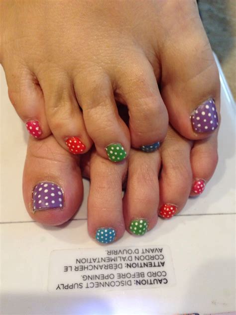 polished pinkies utah polka dot rainbow toe nail art design perfect pedi to kick off the
