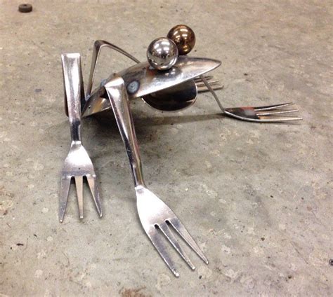 Frog Recycled Garden Art Upcycle Kitchen Utensils By Nbillmeyer On Etsy