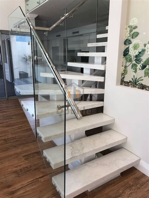 China Elegant Floating Staircase Marble Stairs Design China Stainless
