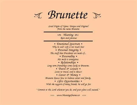 Brunette Meaning Of Name