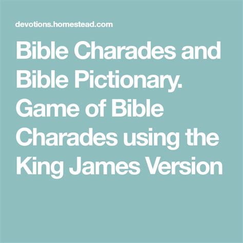 Bible Charades And Bible Pictionary Game Of Bible Charades Using The