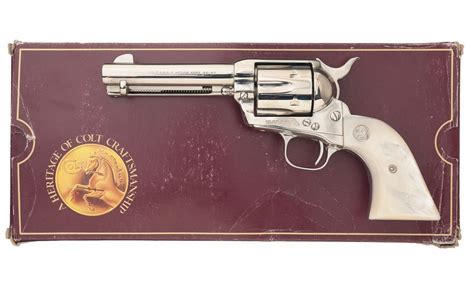 Nickel Plated Colt Third Generation Single Action Army Revolver With