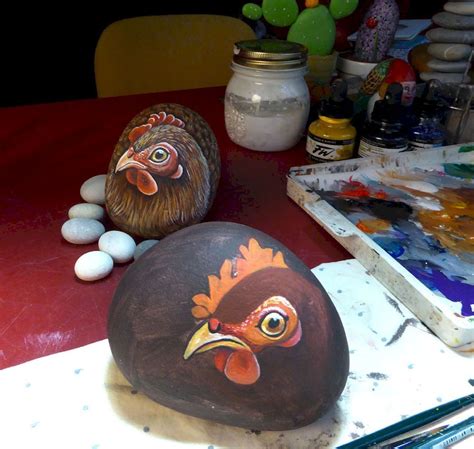 50 Easy Diy Chicken Painted Rocks Ideas 37 Chicken Painting
