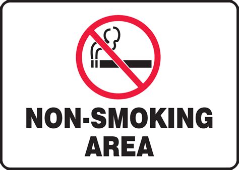 Non Smoking Area Safety Sign Msmk414