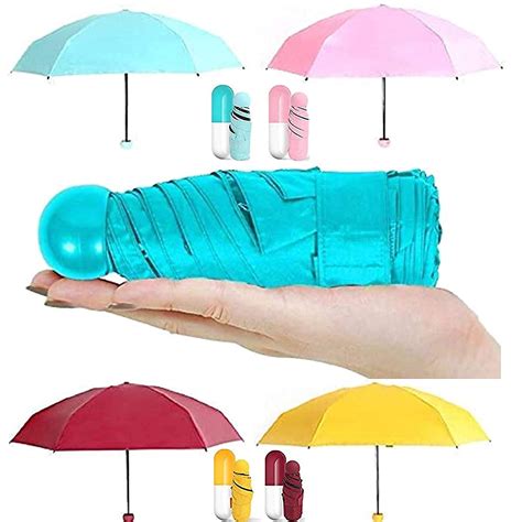 Vropsy Ultra Lights And Small Mini Umbrella With Cute Capsule Case5