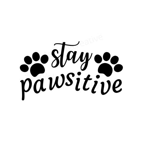 Stay Pawsitive Svg Png  Psd Eps Pdf Stay Pawsitive Svg Etsy