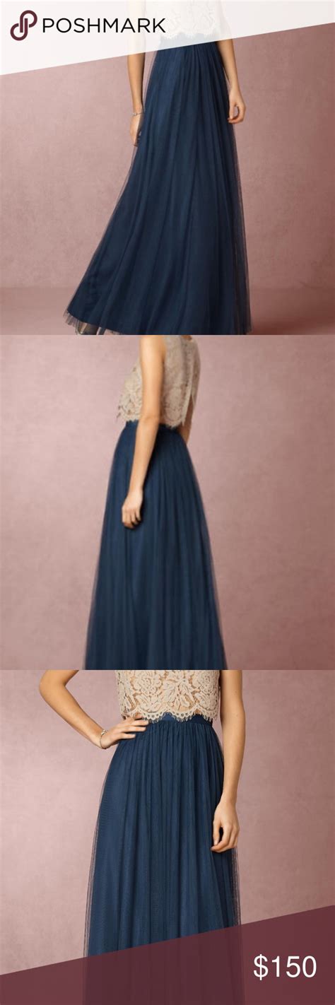 New Bhldn Jenny Yoo Louise Tulle Skirt Sz 4 Opal Formal Dresses Long