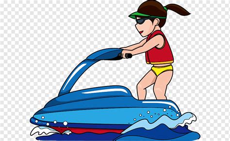 Vector Illustration Of Summer Water Skier Having Fun Water Clip Art