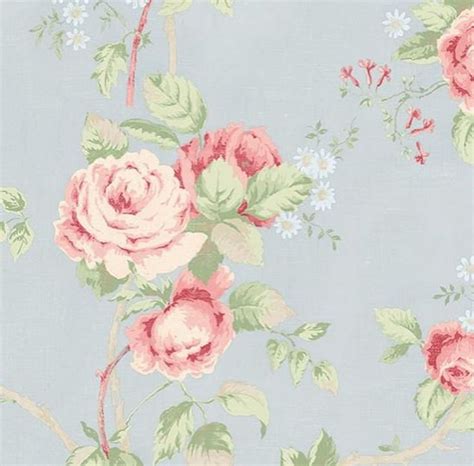 Faded Vintage Cabbage Rose Wallpaper Distressed French Etsy In 2021