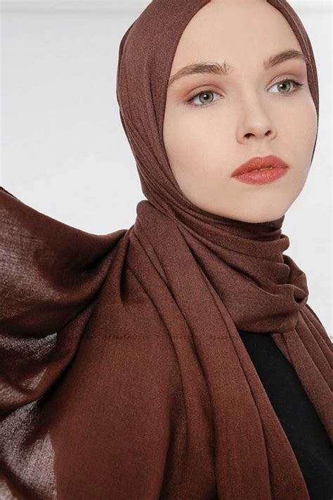 Aysel Dark Brown Pashmina Hijab Gülsoy Hijab Pashmina Dark Brown