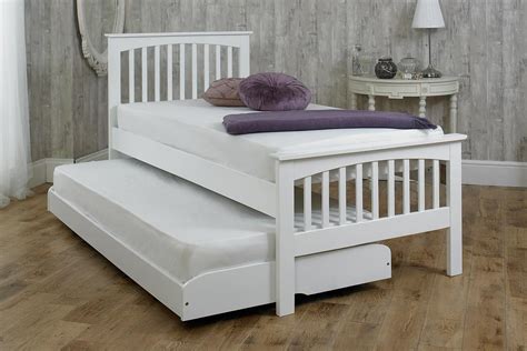 Heywood Soft White Solid Wood Guest Bed 3ft Single Trundle Bed