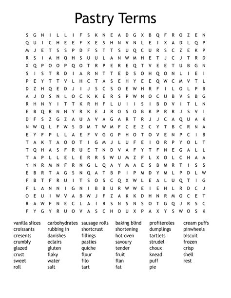 Pastry Word Search Wordmint