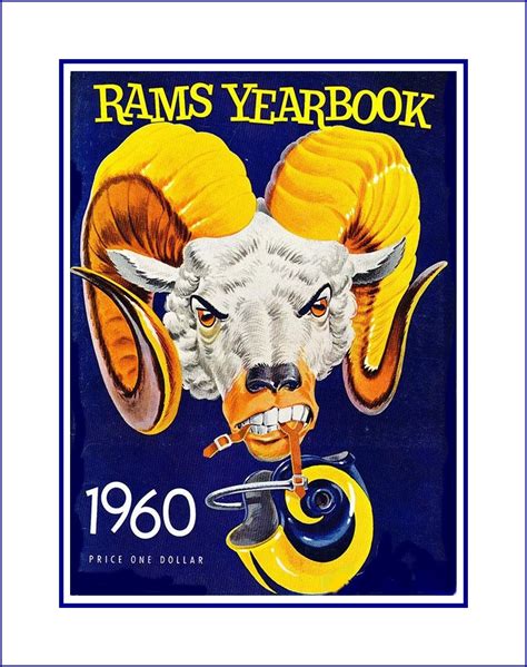 La Rams 1960 Yearbook Cover Art Poster Nfl Football Fan Wall Art T Retro Sports Bar Art