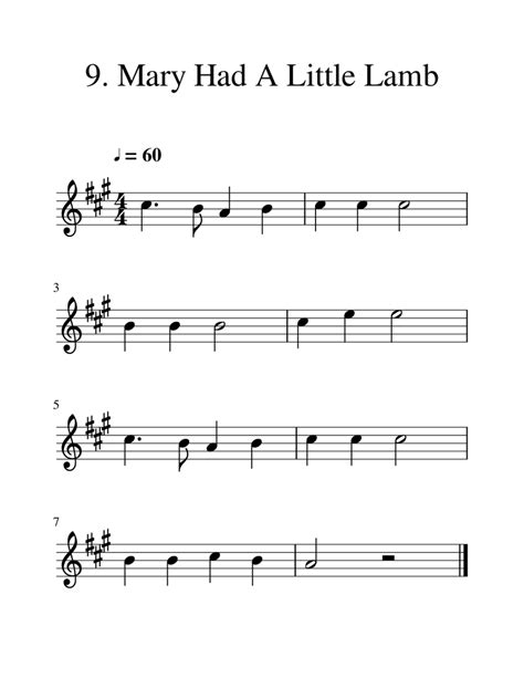 Most music should be playable by beginners within the first year or two of instruction. Elementary 1 , 9. Mary Had A Little Lamb Sheet music for Violin | Download free in PDF or MIDI ...