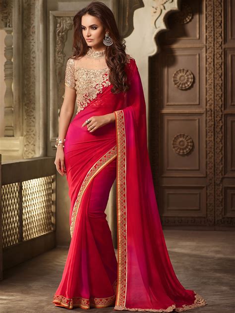 15 Red Color Beautiful Sarees For Wedding And Parties