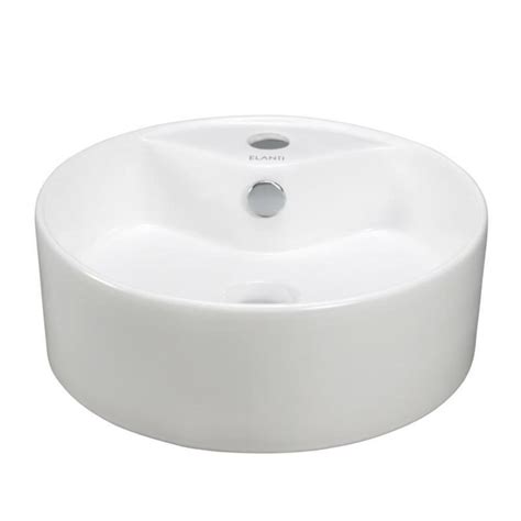 The manufacturer says use it only. Elanti Vessel Above-Counter Round Bowl Bathroom Sink in ...