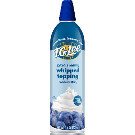 Extra Creamy Whipped Topping Aerosol 15 Oz Tg Lee Dairy