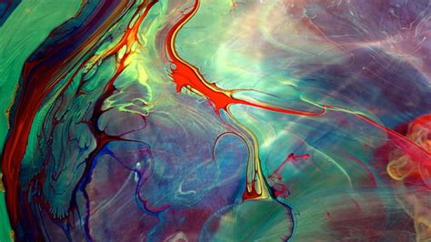 Hd Wallpaper Multicolored Abstract Painting Squirt Background