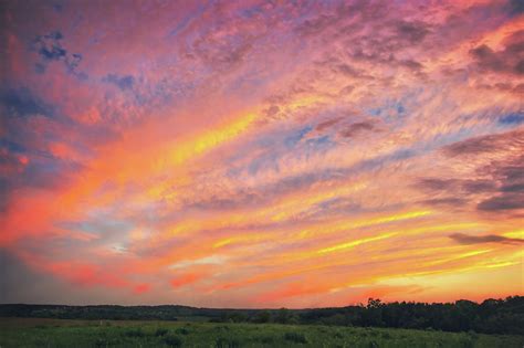 Retzer Nature Center Warm Summer Sunset With Clouds Photograph By