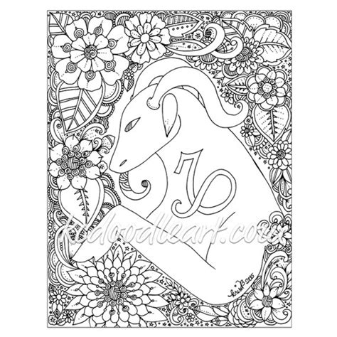 Instant Digital Download Adult Coloring Page Astro Sign Etsy