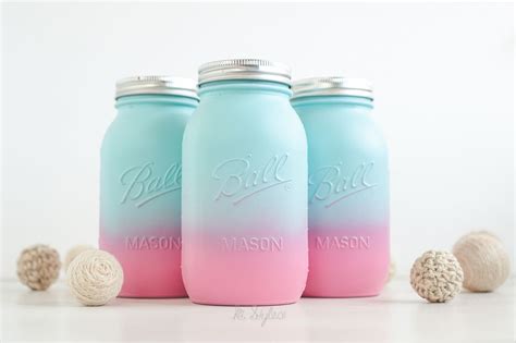 Ombre Pink And Aqua Mason Jars Best Gold Spray Paint Spray Paint Tips