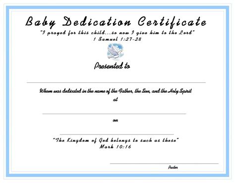 Baby Dedication Certificate Template ~ Addictionary